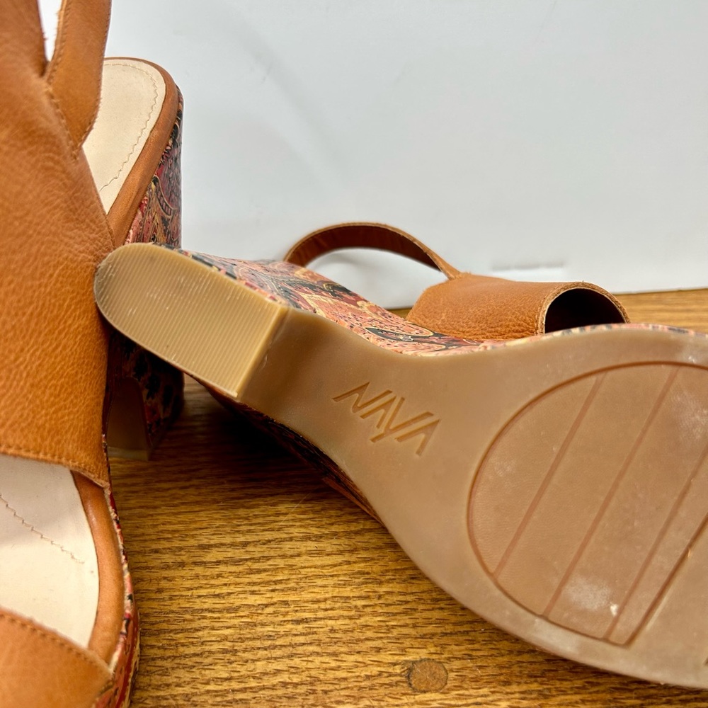 Patterned Leather Platform Sandals - image 7